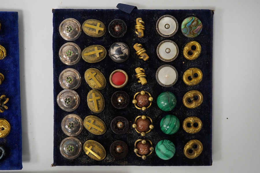 A good collection of assorted late Victorian/Edwardian buttons and dress studs;, Condition - good